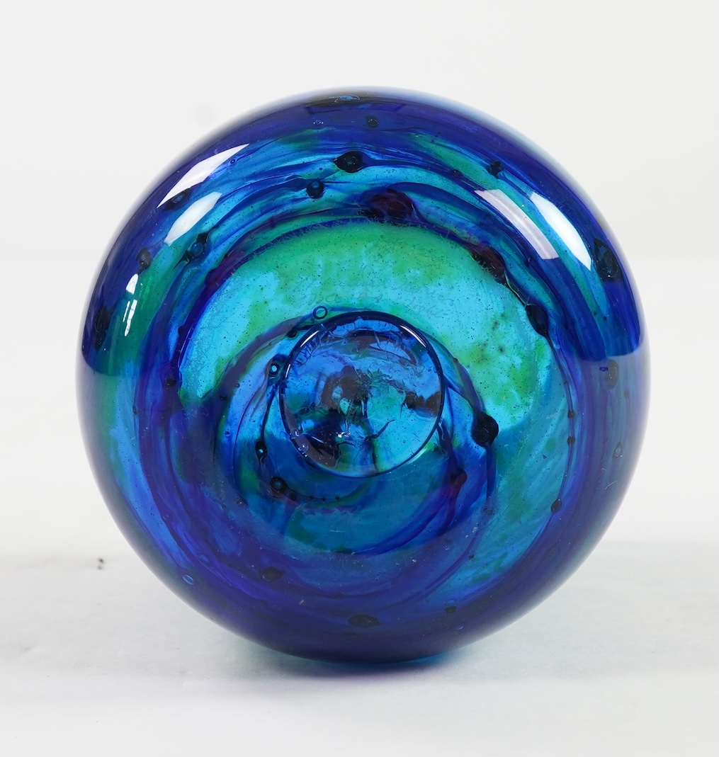 Michael Harris (1933-1994) for Isle of Wight Glass Studio: A blue glass vase